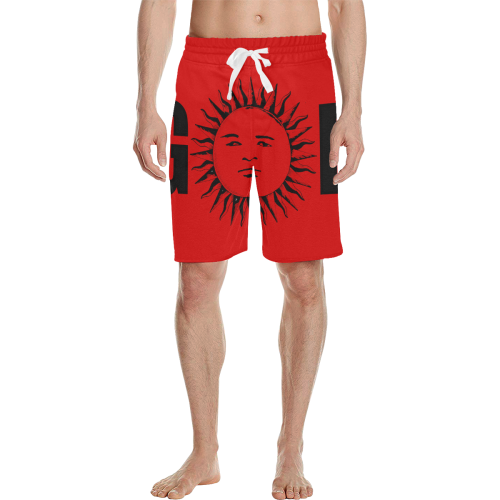 GOD Casual Shorts Red Men's All Over Print Casual Shorts (Model L23)