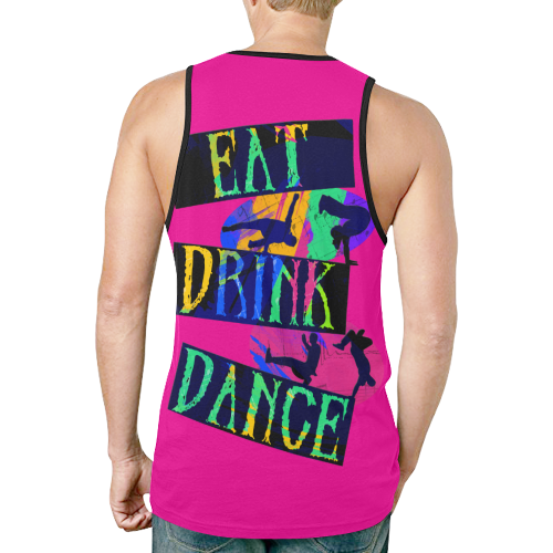 Break Dancing Colorful / Pink New All Over Print Tank Top for Men (Model T46)