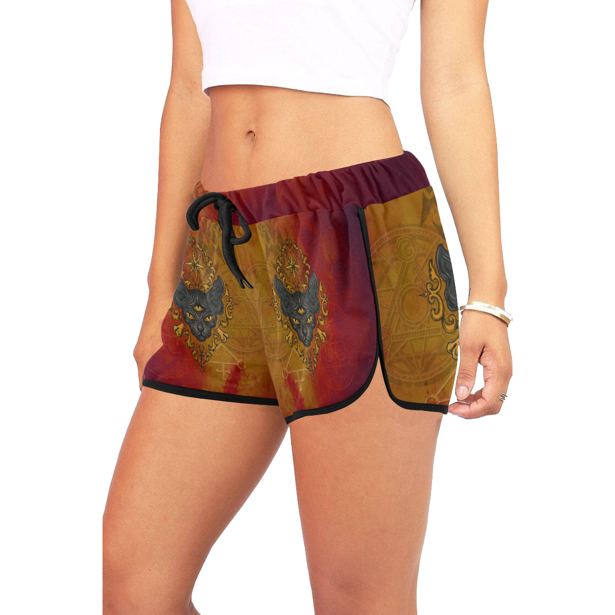 Awesome Magic Cat Women's All Over Print Relaxed Shorts (Model L19)