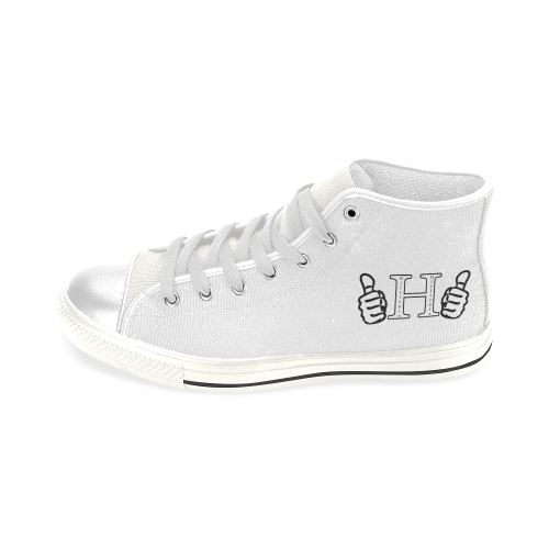 Hilltopia 253's White Men’s Classic High Top Canvas Shoes (Model 017)