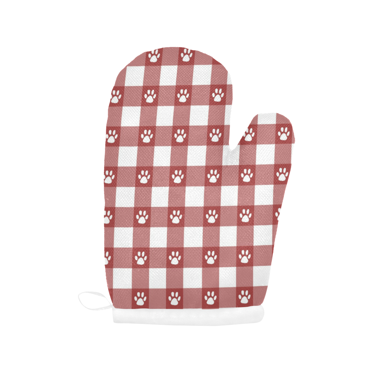 Red plaid and paws Oven Mitt (Two Pieces)