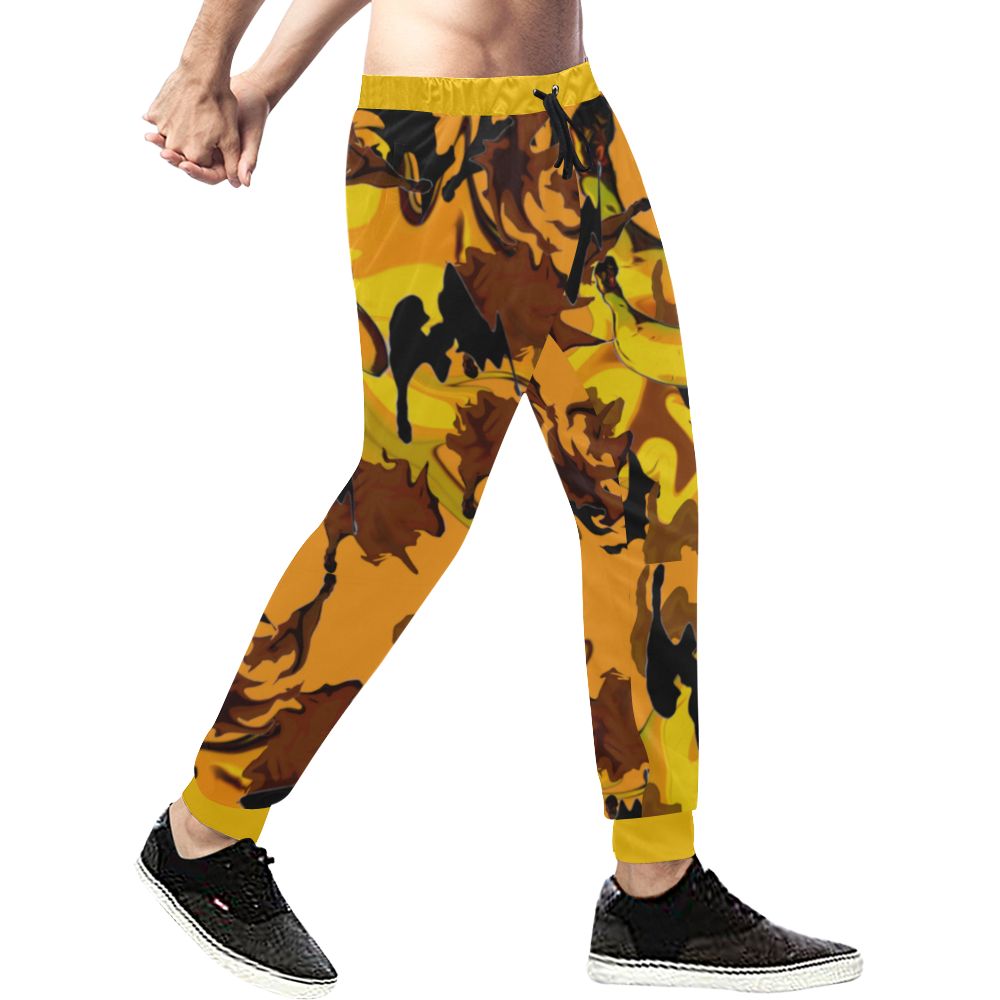 Jogger Cameo split (yellow) Men's All Over Print Sweatpants/Large Size (Model L11)