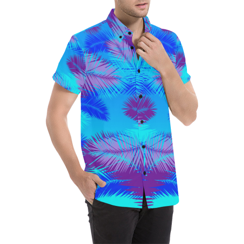 Summer Island Men's All Over Print Short Sleeve Shirt/Large Size (Model T53)