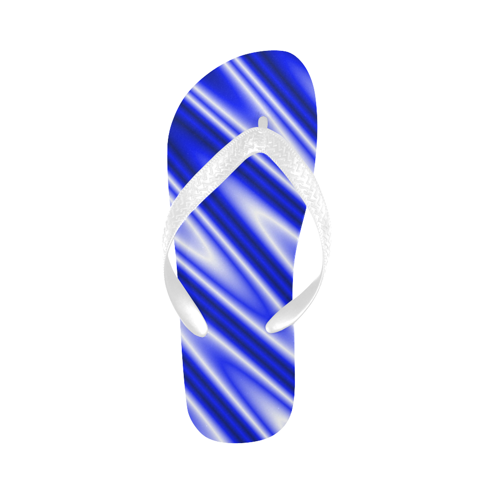 Blue  Zig Zags Flip Flops for Men/Women (Model 040)
