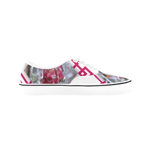 White Ice Classic Women's Canvas Low Top Shoes/Large (Model E001-4)