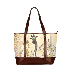 Funny steampunk giraffe Tote Handbag (Model 1642)