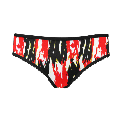 flower blochees red and black design Women's All Over Print Girl Briefs (Model L14)