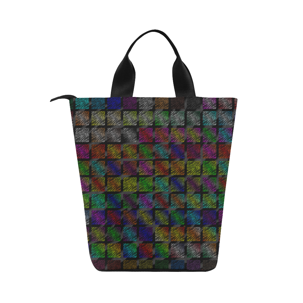 Ripped SpaceTime Stripes Collection Nylon Lunch Tote Bag (Model 1670)