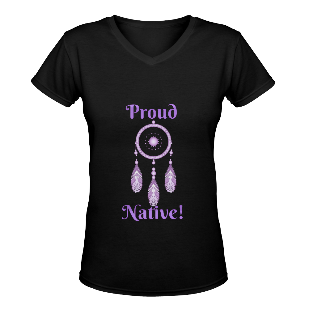 Proud Native Women's Deep V-neck T-shirt (Model T19)
