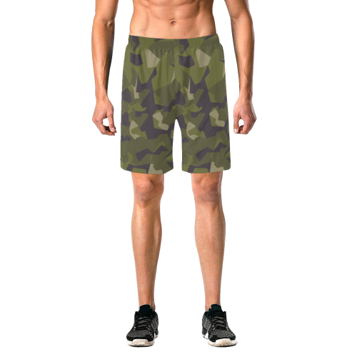 Swedish M90 woodland camouflage Men's All Over Print Elastic Beach Shorts (Model L20)