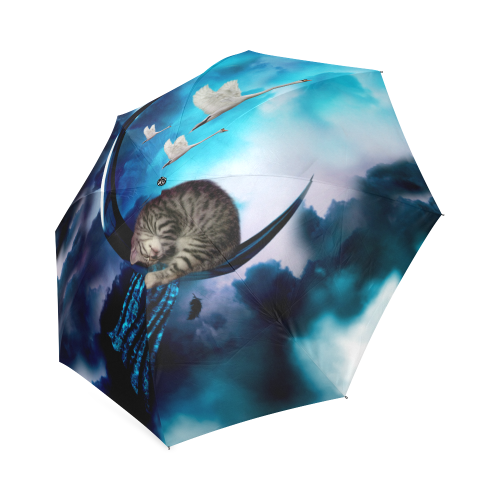 Cute sleeping kitten Foldable Umbrella (Model U01)