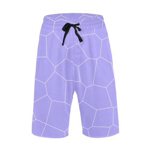 Abstract geometric pattern - purple and white. Men's All Over Print Casual Shorts (Model L23)
