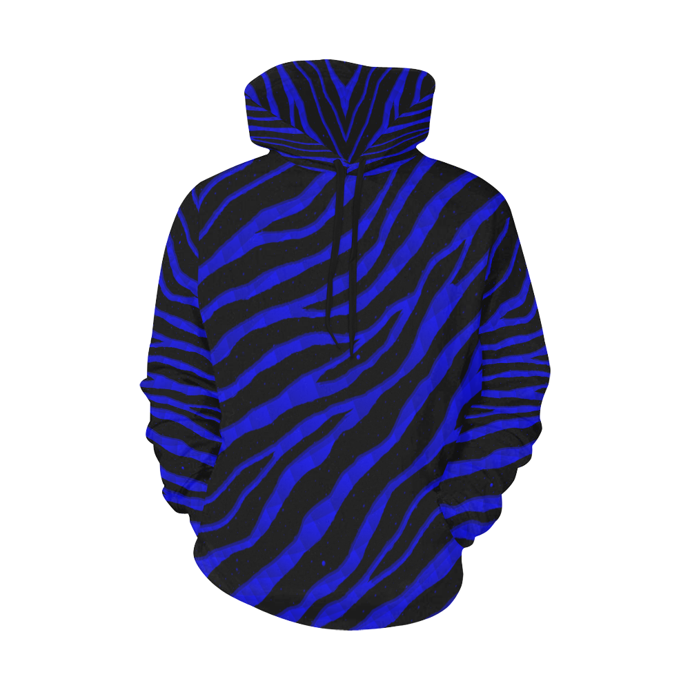 Ripped SpaceTime Stripes - Blue All Over Print Hoodie for Men (USA Size) (Model H13)