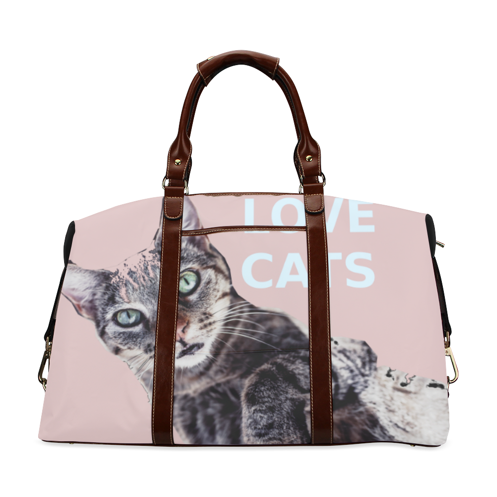 Cat Big Travelling Bag Classic Travel Bag (Model 1643) Remake