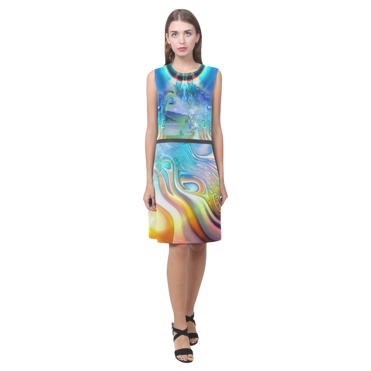 Soul vibrations Eos Women's Sleeveless Dress (Model D01)