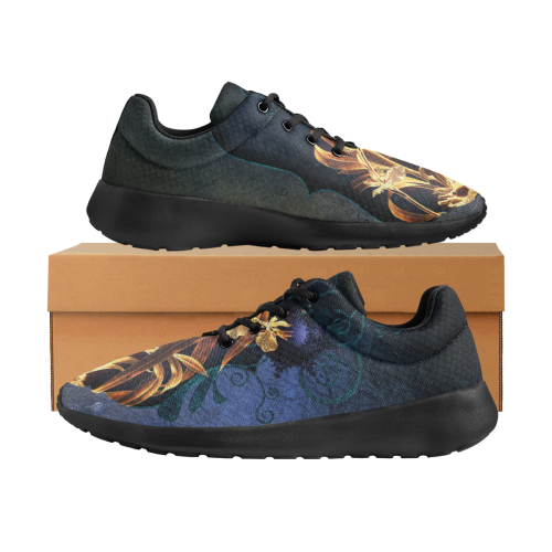 Beautiful flowers on vintage background Women's Athletic Shoes (Model 0200)