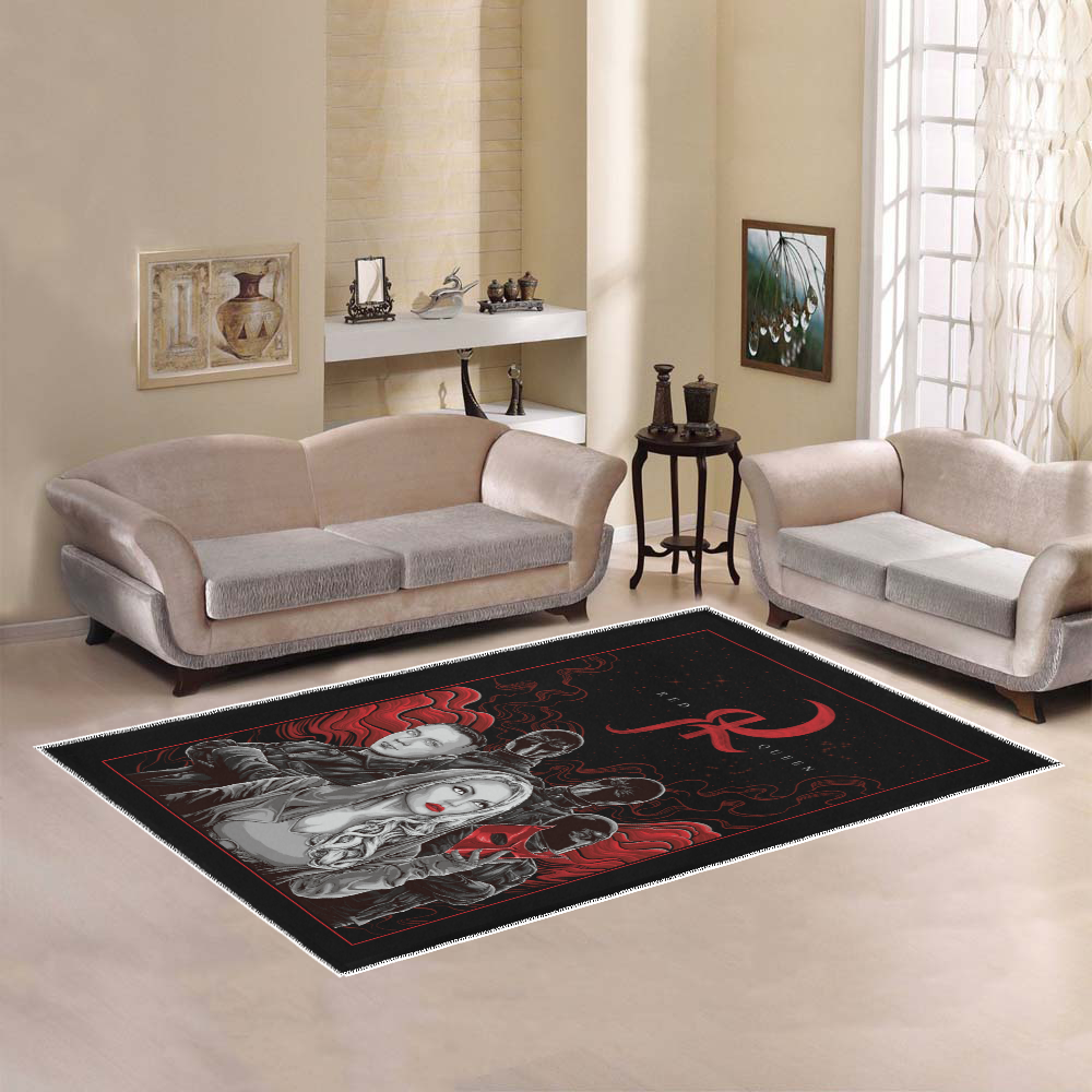 Red Queen Band Area Rug7'x5'