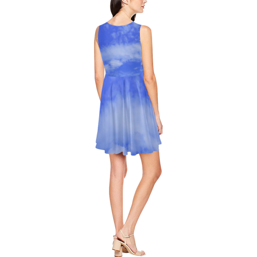 Blue Clouds Thea Sleeveless Skater Dress(Model D19)