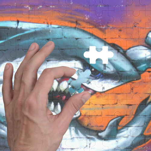 Graffiti Shark 300-Piece Wooden Photo Puzzles