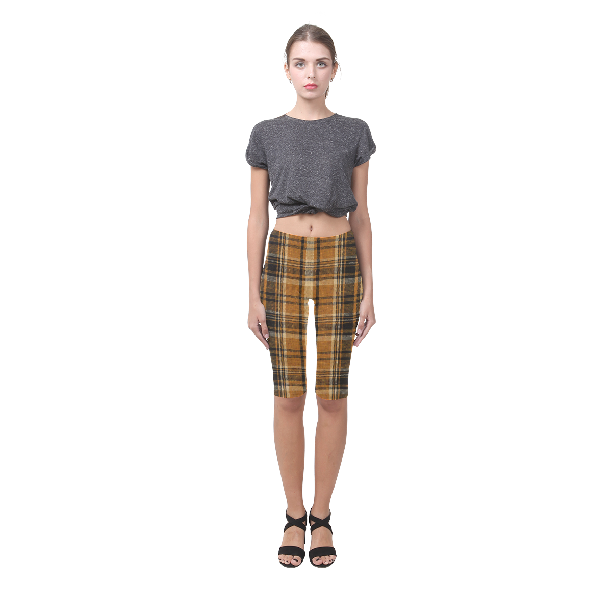 TARTAN DESIGN Hestia Cropped Leggings (Model L03)