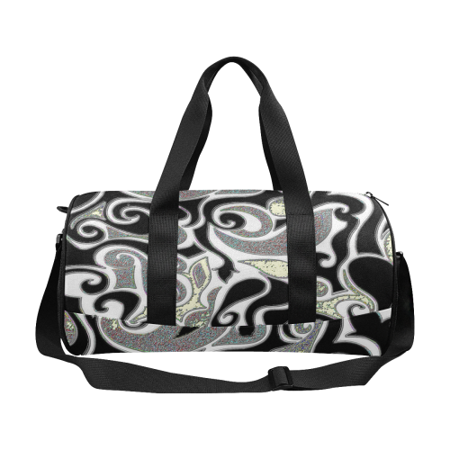 retro swirl in black and white Duffle Bag (Model 1679)