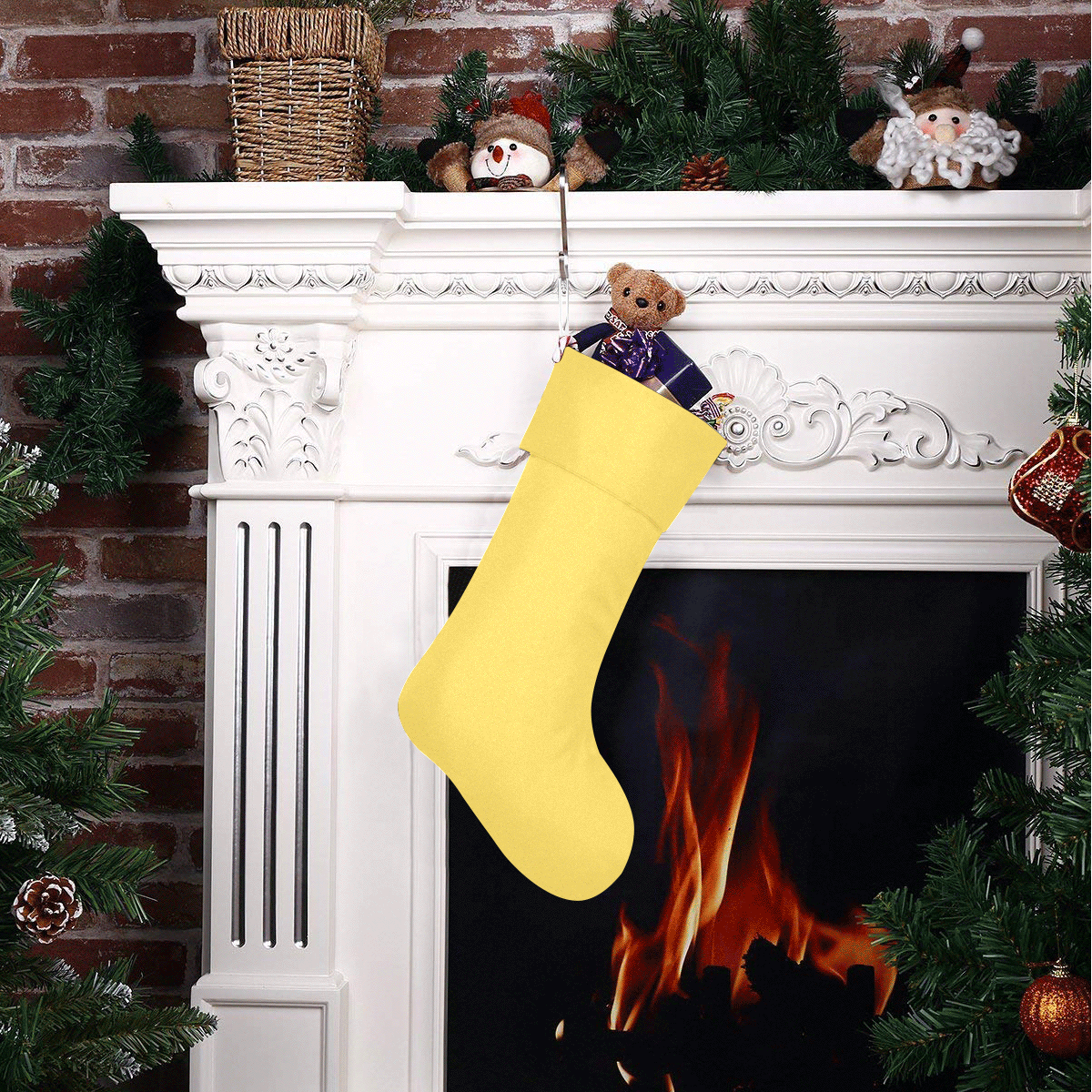 color mustard Christmas Stocking