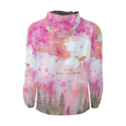 Little Deer in the Magic Pink Forest Unisex All Over Print Windbreaker (Model H23)