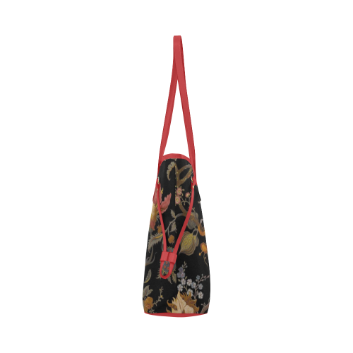 Dark Floral Clover Canvas Tote Bag (Model 1661)