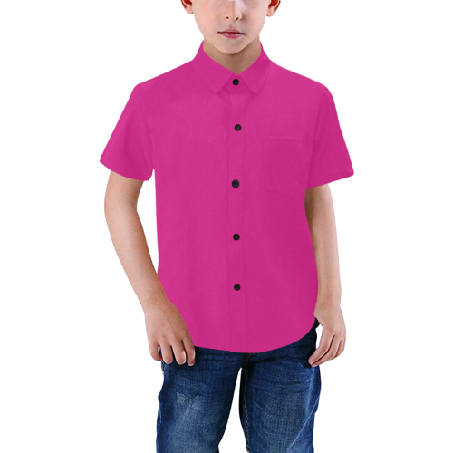 color Barbie pink Boys' All Over Print Short Sleeve Shirt (Model T59)