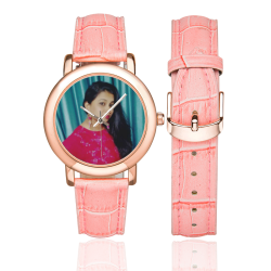 Rinku Watch Women's Rose Gold Leather Strap Watch(Model 201)