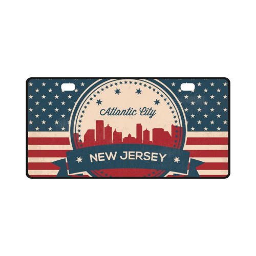 Atlantic City New Jersey Retro Skyline License Plate