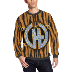 Tiger Bling All Over Print Crewneck Sweatshirt for Men (Model H18)