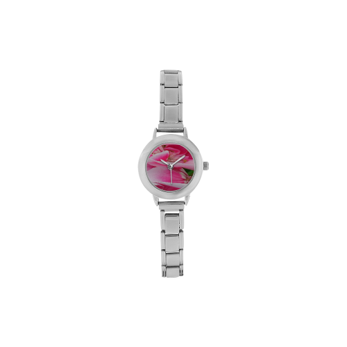 Pretty in Pink Flowers Women's Italian Charm Watch(Model 107)