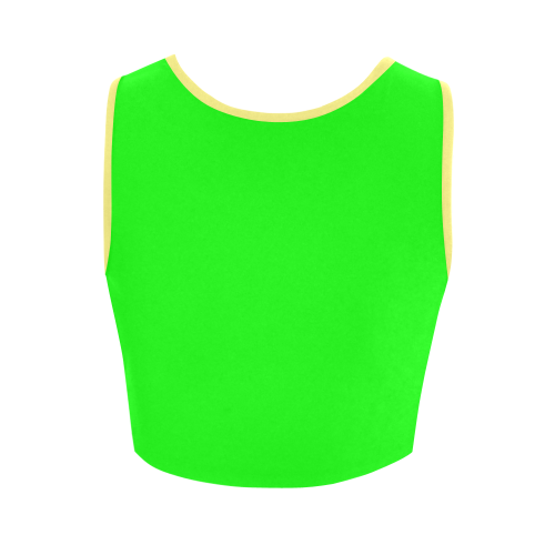 Bright Neon Green / Yellow Women's Crop Top (Model T42)