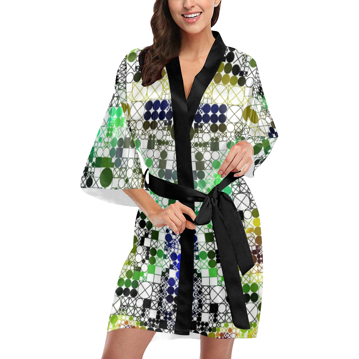 funny mix of shapes  by JamColors Kimono Robe