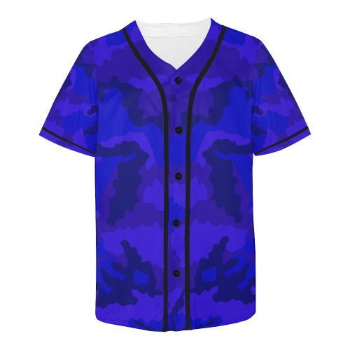 NUMBERS Collection Ready Royal Blue Camo All Over Print Baseball Jersey for Men (Model T50)