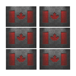 Canadian Flag Stone Texture Placemat 12’’ x 18’’ (Set of 6)