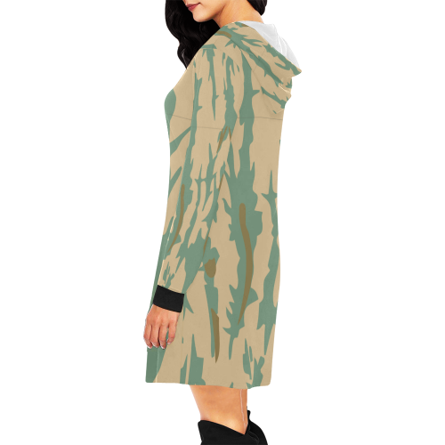 Forest and Desert Camouflage All Over Print Hoodie Mini Dress (Model H27)
