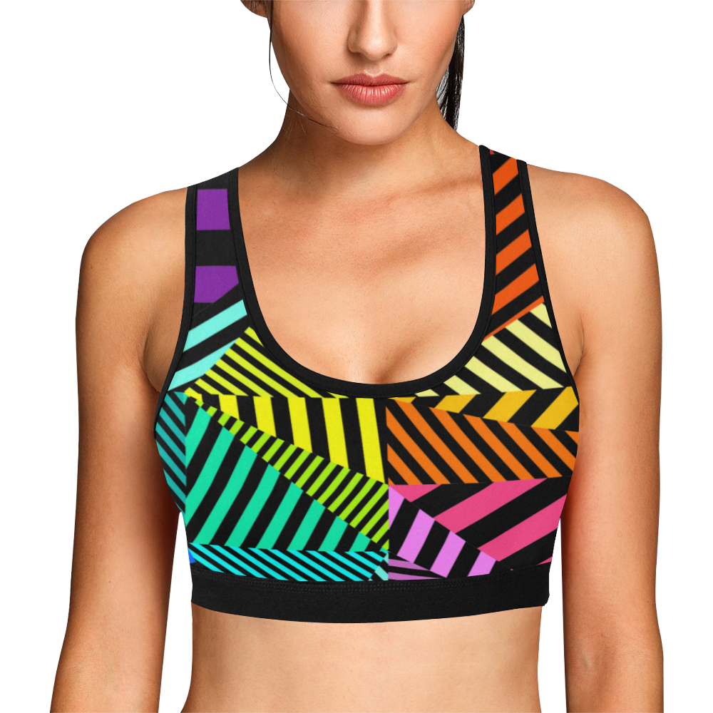 abstracto en color Women's All Over Print Sports Bra (Model T52)
