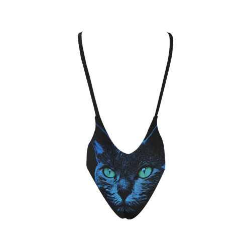 BLUE KORAT CAT GRACE Sexy Low Back One-Piece Swimsuit (Model S09)