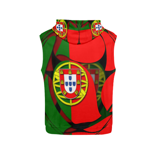 The Flag of Portugal All Over Print Sleeveless Hoodie for Men (Model H15)