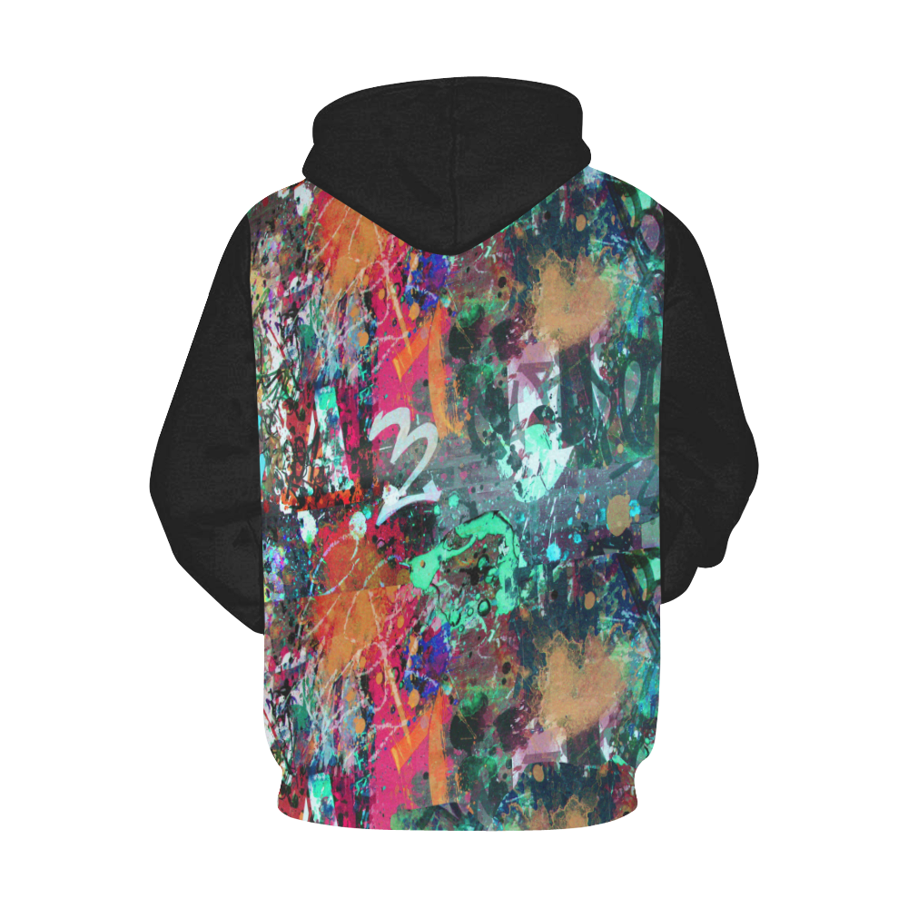 Graffiti Wall and Paint Splatter (Vest Style) All Over Print Hoodie for Men (USA Size) (Model H13)