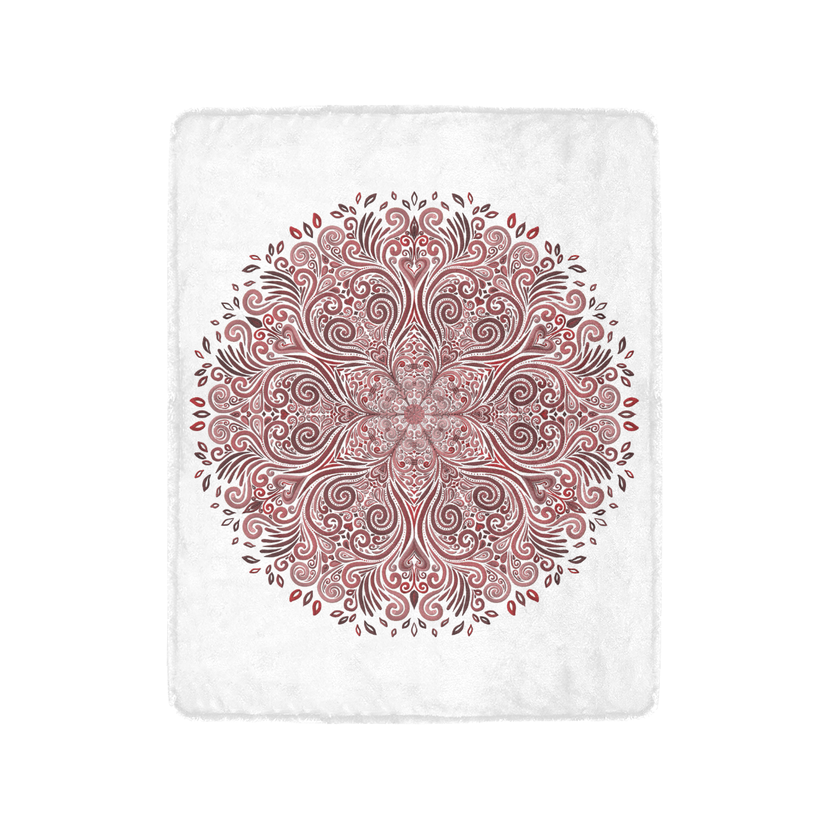 Red, orange, pink, brown 3D Mandala Pattern Ultra-Soft Micro Fleece Blanket 40"x50"