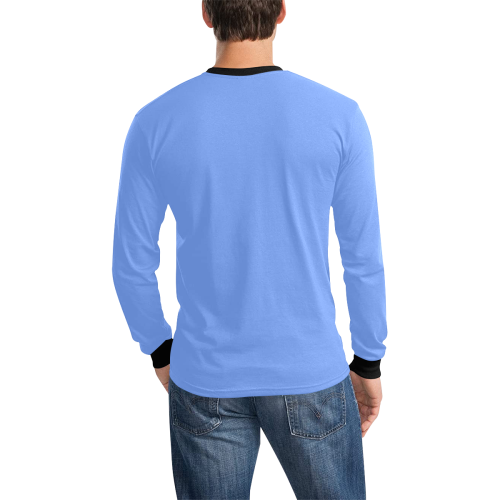 What? Pastel Blue Men's All Over Print Long Sleeve T-shirt (Model T51)