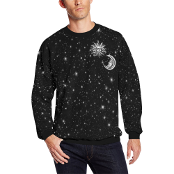 Mystic  Moon and Sun All Over Print Crewneck Sweatshirt for Men (Model H18)