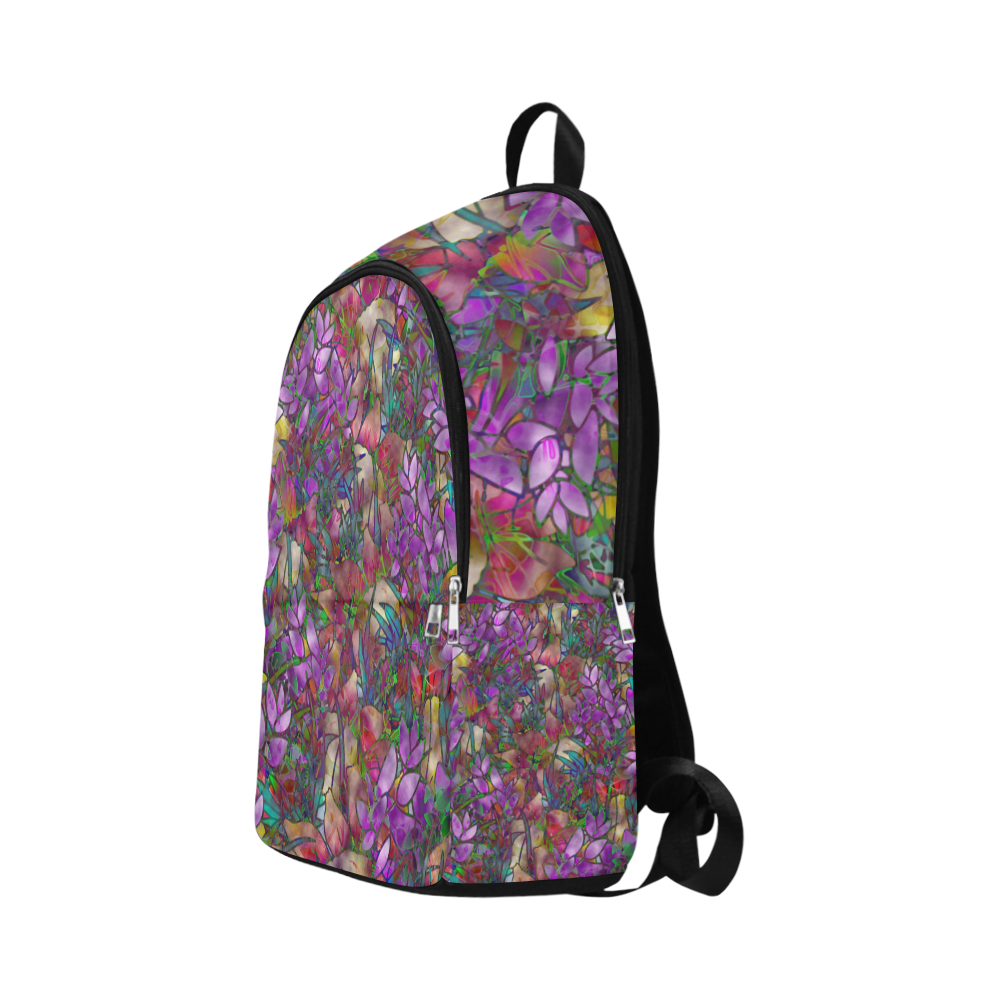 Floral Abstract Stained Glass G175 Fabric Backpack for Adult (Model 1659)