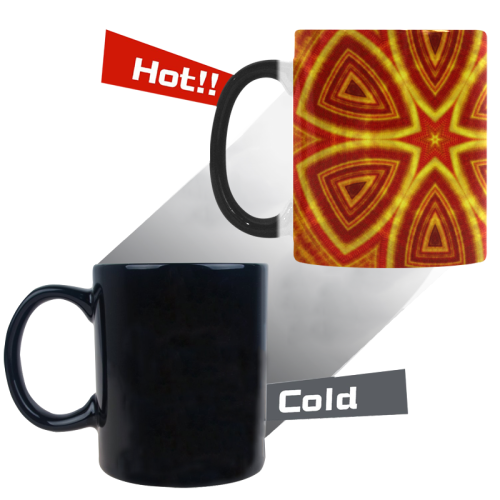 red and gold kaleidoscope Custom Morphing Mug