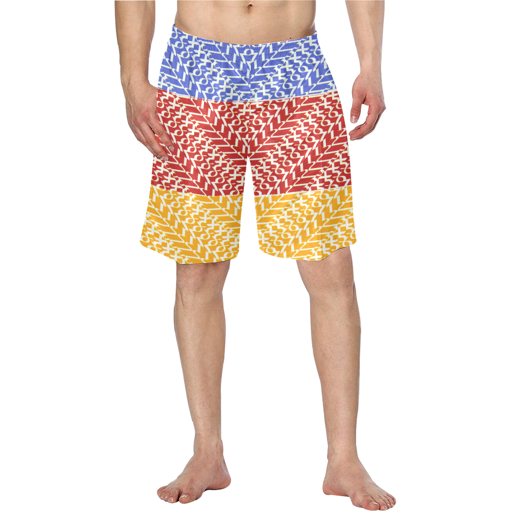 NUMBERS Collection 1234567 Multi Color Daytime Men's Swim Trunk (Model L21)