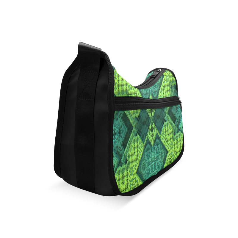 Green Theme 3D Mosaic Crossbody Bags (Model 1616)