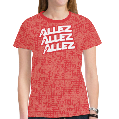 Allez Allez Allez Red New All Over Print T-shirt for Women (Model T45)